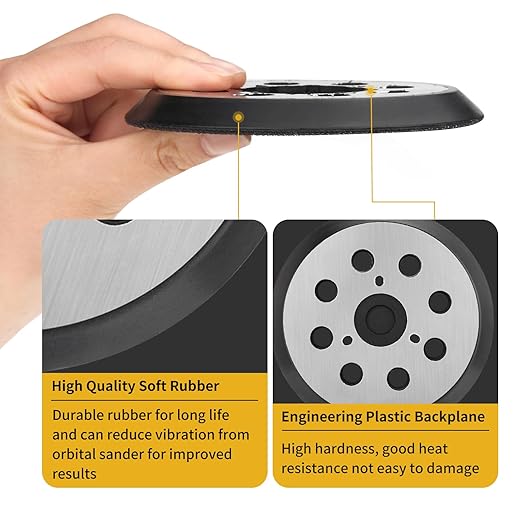 5" 8 Hole Hook & Loop Metal Orbital Sander Replacement Pads Compatible with Makita Sander BO5010 BO5030K BO5031K BO5041K, 2 Pack
