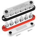 400A Bus Bar 12V Power Distribution Block with 5/16" Studs,Marine Battery Bus Bar Terminal Block Positive & Negative for Automotive Car Boat Solar System (300A 6 x 3/8" (M10) Terminal Studs)