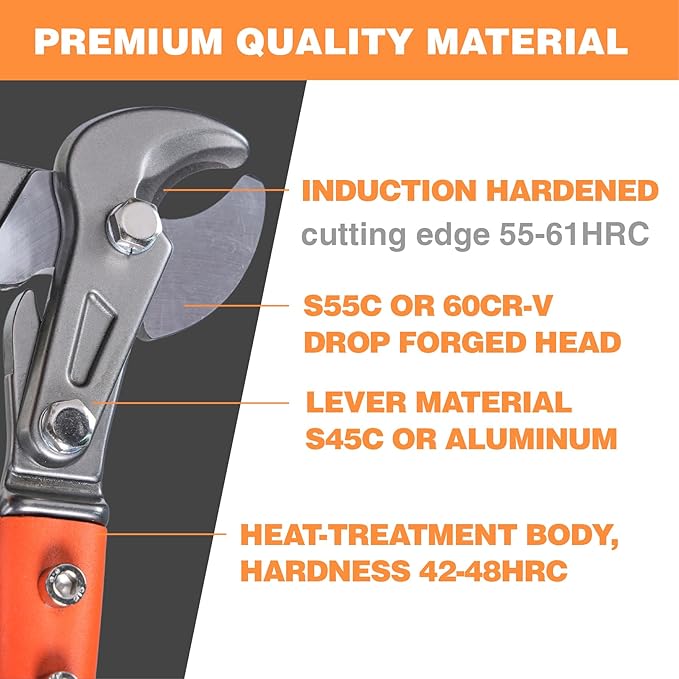 24 Inch Heavy Duty Cable Cutter with Ergonomic handle, Industrial Strength Cutter for Copper and Aluminium Cables and Rppes