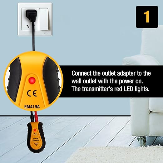 allsun AC 100-120V Circuit Finder Non-Contact Voltage Sensor Auto-Sensing Receiver Transmitter Locates AC Circuits Fuses