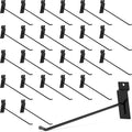 POETISKE Slatwall Hooks 32PC 12 Inch, Heavy Duty Pegboard Gridwall Display Hooks for Retail, Garage Organization, Black