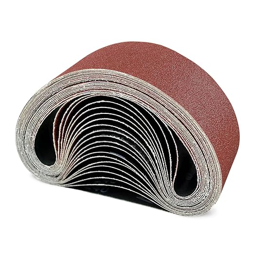 KonaFlex Sanding Belts 20 Pack 3x21 Inch Belt Sander Paper Aluminum Oxide with 60/80/120/150/240 Grits for Woodworking, Paint Sanding, Metalworking, Rust Removal