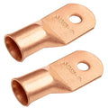 SELTERM 2pcs 4/0 AWG (XL) 5/16" Stud Copper Wire Lugs, Battery Lugs, Ring Terminals, Battery Cable Ends, 0000 Gauge Ring Terminal Connectors, UL Heavy Duty Bare Copper Eyelets Battery Cable Lugs