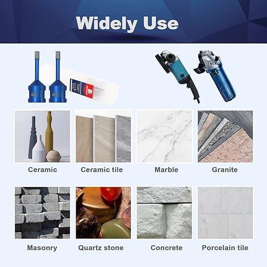 1/4 Inch Diamond Core Drill Bit for Porcelain Tile Ceramic Marble Granite Drilling,BRSCHNITT 1pc Vacuum Brazed Diamond Hole Saw with 5/8-11 Thread (6mm)