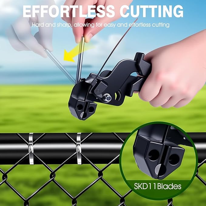 Stainless Steel Cable Tie Gun with Metal Zip Ties, for Fastening and Cutting Metal Cable Ties, 100pcs 11.8inch Stainless Steel Zip Ties heavy duty for Chain Link Fence, Exhaust Pipe Outdoor