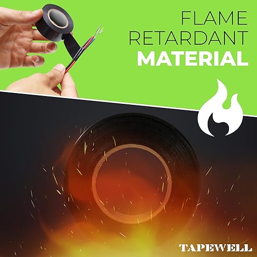 Black Electric Tape, Professional Grade 3/4 inch x 66ft, PVC Electrical Insulating Tape for All Weather, U/L Approved, Waterproof, Home Improvement Electrical Equipment, Pack of 20