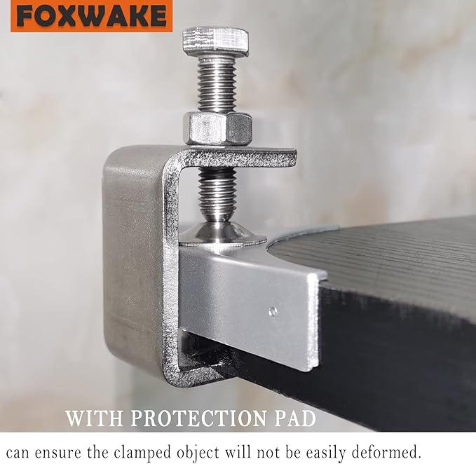 Stainless Steel C Clamps Mini 1 Inch for Mounting, Heavy Duty Metal U Clamps for Metal Working, Small Desk Clamp with Stable Wide Jaw Opening & Protective Pads/I-Beam Design (10pcs)