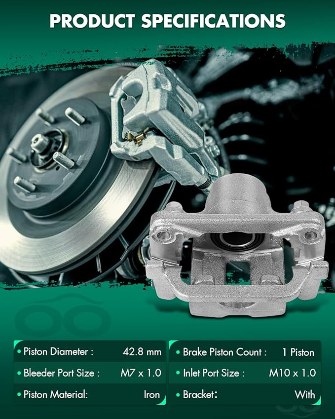 SCITOO Rear Left+Right Brake Calipers With Bracket 19B2792 19B2793 Compatible For Infiniti G35 2003-2005 For Nissan 350Z 2003-2005 For Nissan Murano 2003-2007 For Nissan Quest 2004-2009