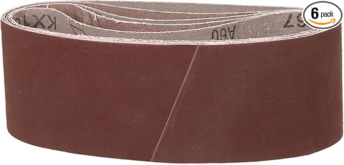 3 x 21 Inch Sanding Belt, 6 Pcs 600 Grit Knife Sharpener Belts Work Sharpening for Belt Sander Knife Carving Tool Metal Working