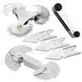 Haploon 6Pcs Pitch Cutting Gauge,Stainless Steel Screw Thread Pitch Gauge Tool Set, 3 Pieces Center Gage,1 America SAE Type,1 Metric & America SAE Type,1 Metric Imperial US for Industrial Measurement