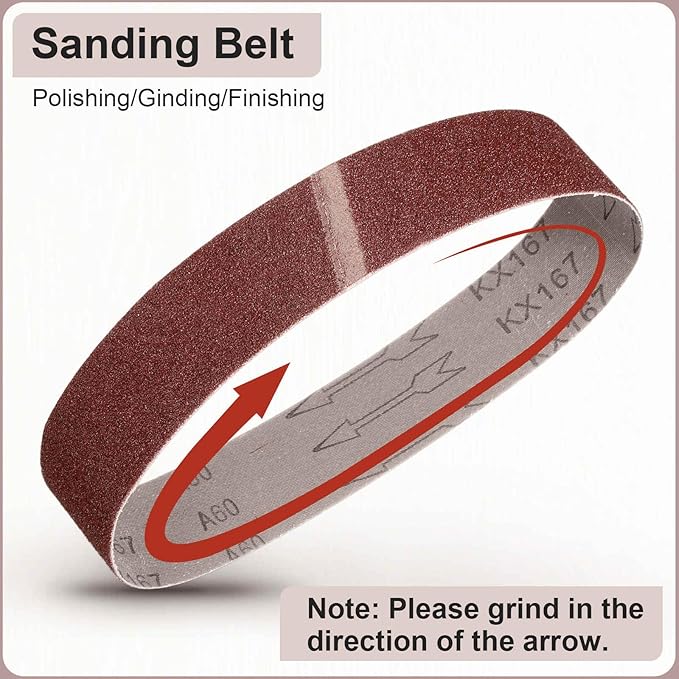 HARFINGTON 1 x 42 Inch Sanding Belts, 10 Pcs 80 Grits Aluminum Oxide Abrasive Belt Sander File Belt for Woodworking, Metal Polishing, Knife Sharpener