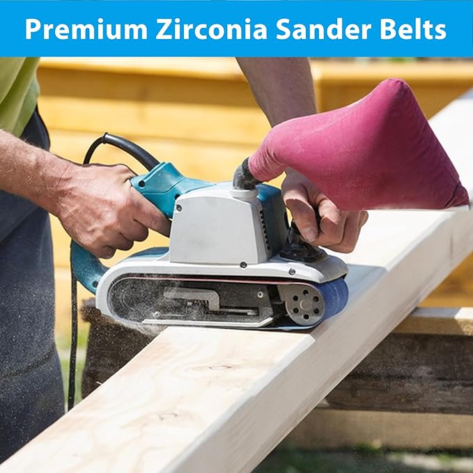 12 Pack 3 x 18 Inch Zirconia Sanding Belts, 3x18 Belt Sander Sanding Belts, 3 Each of 40/60/80/120 Grits Belt Sander Paper Assortment for Metal Wood