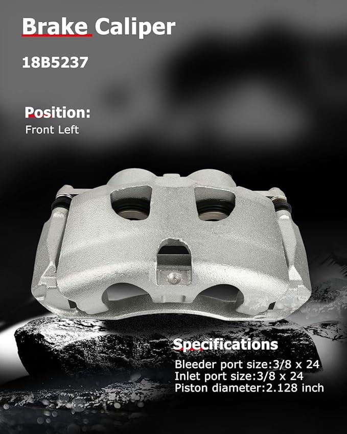 cciyu Front Left Brake Caliper Assembly w/Bracket 18B5237 2010-2021 For Ford For Expedition,2010-2011 For Ford For F-150,2010-2011 For Lincoln For Mark LT,2010-2021 For Lincoln For Navigator