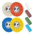 8 Pcs Airway Buffing Wheel Kit 8 Inch Polishing Wheel and Polishing Compound for Angle Grinder 8" in Diameter 5/8" in Arbor Hole Aluminum Metal Buffing Wheels Kit