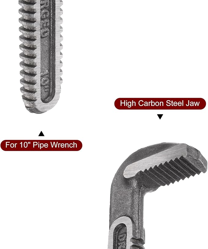HARFINGTON Pipe Wrench Hook Jaw 10" Plumbing Wrench Replacement Jaws Carbon Steel for 10" Adjustable Wrench