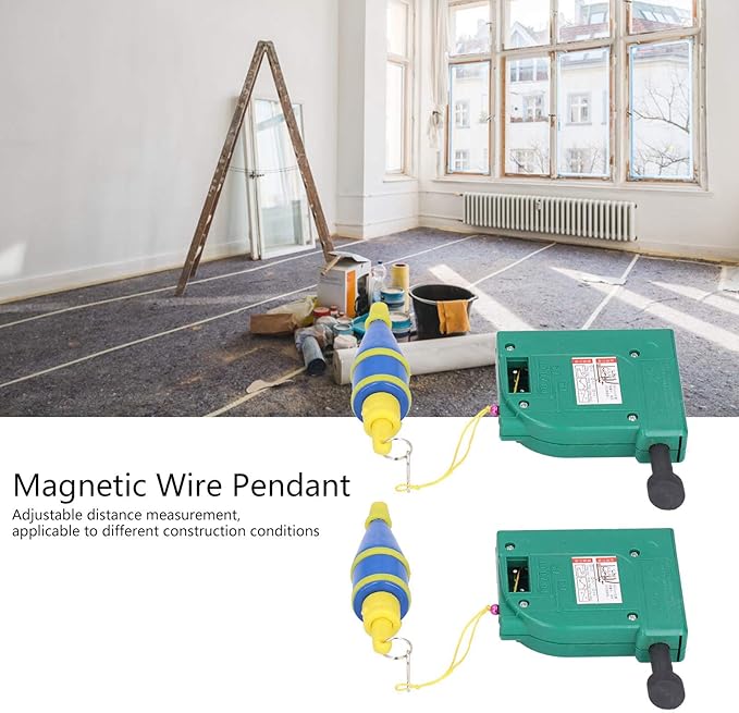 2Pcs 5m Magnetic Plumb Bobs, Alloy Steel Wire Hammer, Green Line Drop Measuring Tools for Construction Industry House Decoration