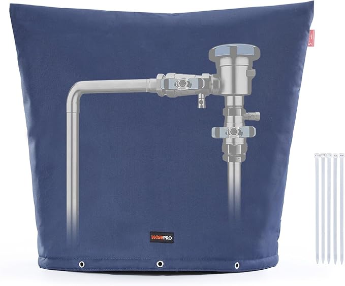 Backflow Preventer Insulation Cover-30 W x 24" H, 6 Layers Fabric Outdoor Pipe Insulation Cover with Aluminum Foil Layer Dupont Sorona Cotton, Backflow Cover for Winter Freeze Protection