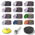 2 Inch Sanding Disc 120 Pcs Wet Dry Hook and Loop Sandpaper Pads Kit 60-10000 Grits 1/4 in Backer Plate and Foam Buffering Pad for Wood, Metal, Car, Drywall, Drill Grinder Rotary Tools Attachment