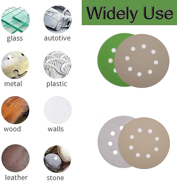 20pcs Sandpaper 8 Hole 5 inch Sanding Discs Hook and Loop 3000/4000/5000/7000/10000 Grits Wet Dry Sandpaper for Random Orbital Sander Automotive Metal Sanding Polishing