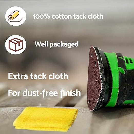 S&F STEAD & FAST Mouse Sander Sandpaper 70pcs, 40 60 80 100 150 240 320 Grit Mouse Sanding Pads, Ryobi Sander Replacement Pad, Detail Sand Paper with Tack Cloth