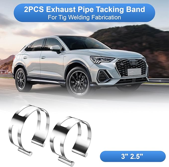 2-Piece Stainless Steel Exhaust Welding Clamps, High Temperature and Corrosion Resistant, Welding Aid for Automotive and Motorcycle Exhaust Systems (2.5-inch, 3-inch packages)