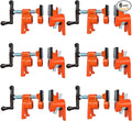 Pipe Clamps 3/4 inch 6 Pack Pipe Clamp with Unique Foot Ideal for Carpentry, Home Improvement, and DIY Projects Wood Gluing Clamps (Orange, 3/4 IN with Pads)