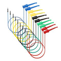 Sumnacon 10Pcs Test Hook to Male Jumper Wires - 26 AWG Binding Post to Solderless Breadboard Jumper Leads, Soft Silicone Flexible Test Leads for Electrical Testing