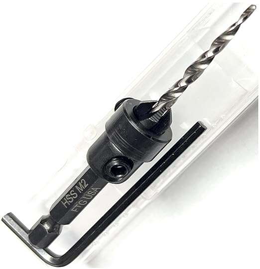 FTG USA Countersink Drill Bit for Wood with Tapered Drill Bit #6 (9/64")