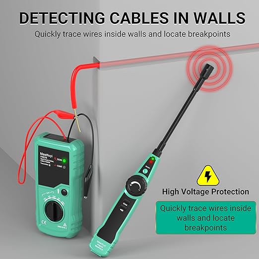 Underground Cable Locator, Wire Locator Tracer Detector, Test Short Circuit Breaker of Wall and Underground Cables, Cable Tester for Dog Fence Cables Irrigation Control Wires Telephone Line
