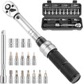 COTOUXKER Bike Torque Wrench Set - 2 to 20 Nm – 1/4 Inch Driver Pro MTB Bicycle Maintenance Torque Wrench Kit Tool for Road Mountain Bikes Motorcycle Multitool