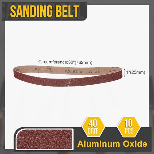 1 x 30 Inch Sanding Belt, 3 Pcs 40 Grit Knife Sharpener Belts Work Sharpening for Belt Sander Knife Carving Tool Metal Working