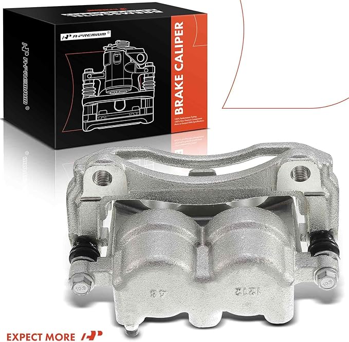 A-Premium Disc Brake Caliper Assembly with Bracket Compatible with Select Chevy, Pontiac and Saturn Models - Equinox 2005-2006,Torrent 2006, Vue 2004-2007 - Front Right Passenger Side