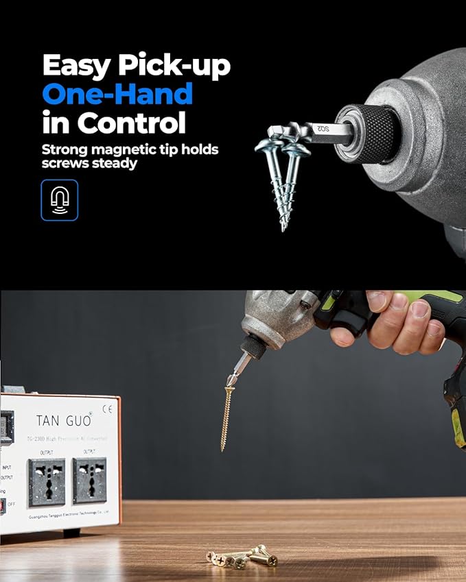 toolant Double-Ended Screwdriver Power Bit, 6Pcs 2 Inch PH2/SQ2,#2 Phillips /#2 Square Impact Driver Bits,Square Screwdriver Bit Set With Magnetic, Two Sides Screwdriver Bits Set with Storage