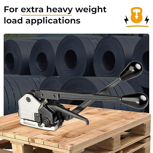 Teknika MUL-20 Heavy Duty Sealless Combination Tool for High Tensile Steel Strapping, Adjustable for 1/2" and 5/8" Strap Width