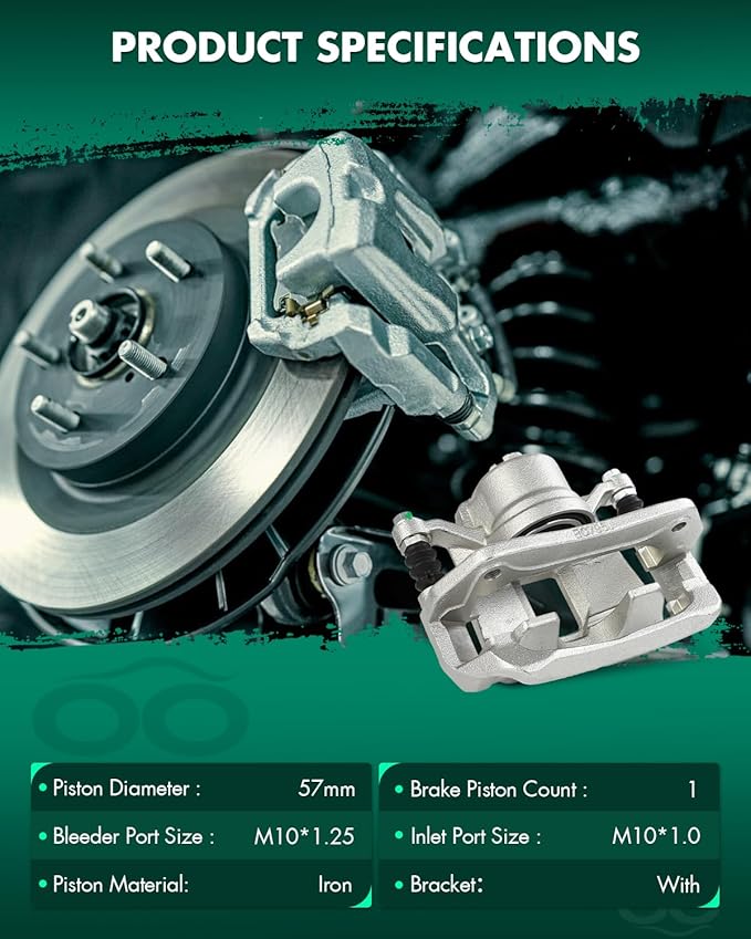 SCITOO 19B7106 Front Left Disc Brake Caliper w/Bracket Fit For Honda For Accord 2013-2022,For Honda For HR-V 2016-2022, Single Piston