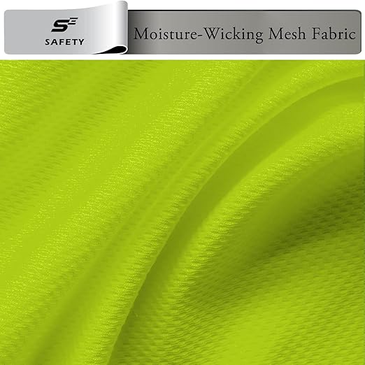 sesafety Safety Long Sleeve Construction Shirts for Men, Class 3 High Visibility Safety Shirt Work, Hi Vis Reflective Shirts with Hoodie Breathable Yellow 3XL