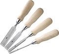 4 Piece Bevel Edge Wood Chisel Set 1/4 inch(6mm), 1/2 inch(12mm), 3/4 inch(20mm), 1 Inch(26mm) with Hornbeam Handles and Stainless Steel Ferrules