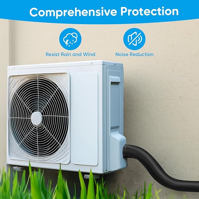 Ac Line Insulation, 78.7x11.8 inch 600D Oxford Air Conditioner Line Insulation, 3 Layer HVAC Copper Pipe Insulation Cover, AC Pipe Insulation Wrap for Outside
