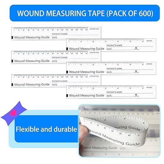 600 Pcs Wound Measuring Tape 6 Inch Wound Ruler Double Sided Disposable Paper Tape Measure Paper Guide Ruler Measurement Tools for Nurses