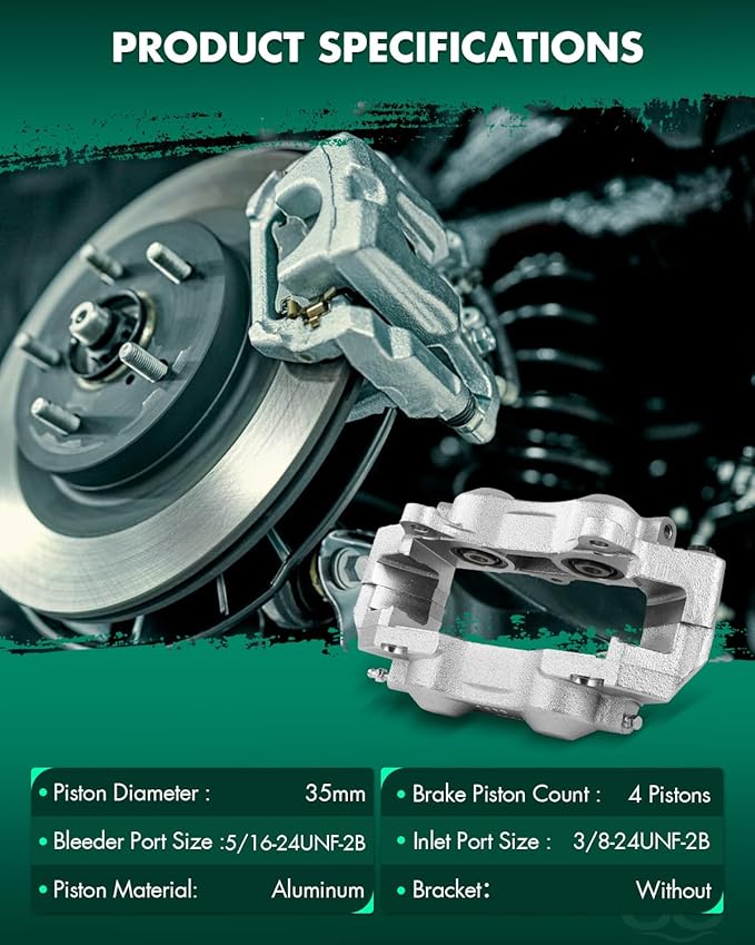 SCITOO 187020 Rear Left Disc Brake Caliper Fit For Chev For Corvette 1965-1967 1969-1982, 4 Pistons