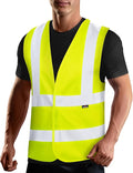 NoCry 360° Reflective Hi Vis Vest for Men and Women with Reinforced Stitching — ANSI/ISEA Yellow High Visibility Clothing for Work with Strong Hook & Loop Closure