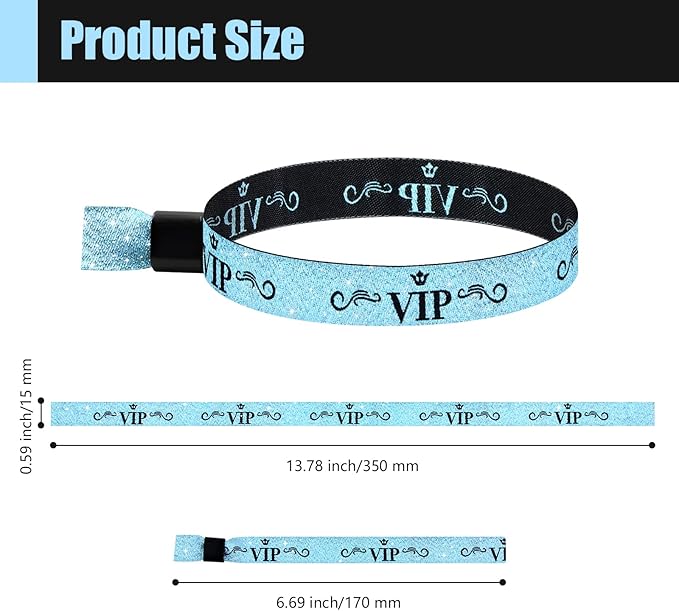 100 Colored VIP Wristbands for Concerts & Parties, Lightweight Disposable Wrist Strap (Color: Water Green)