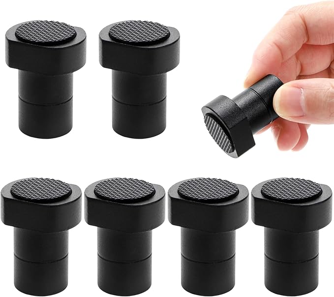 SOUJOY 6 Pack Aluminum Alloy Bench Dogs with Non-Slip Pad, 3/4" (19mm) Workbench Dog Clamps, MFT Table Stops for Woodworking & DIY Projects, Workbench Accessories, Black