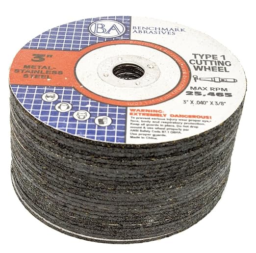Benchmark Abrasives 3" x .040" x 3/8" Thin Metal Cutting Wheels - 25 Pack