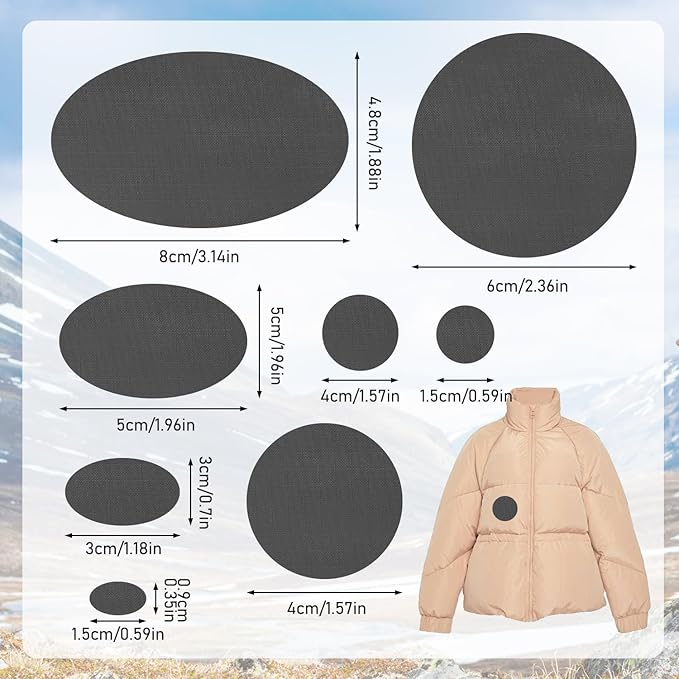 Down Jacket Repair Patches - Highly Effective Repair of Nylon Fabric, Waterproof Self-Adhesive Repair Patch for Down Jackets, Tents, Raincoats, Outdoor Equipment