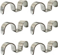 6pcs 25mm(1 inch) Double Line Clamp Heavy Duty 1 Hole Conduit Strap 304 Stainless Steel M-Type Pipe Strap For Wire Pipe Cord Installation