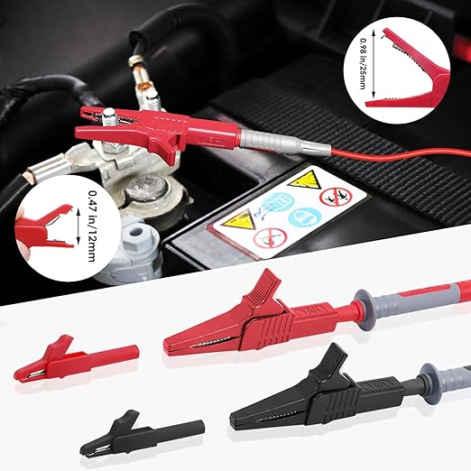 28 Pcs Multimeter Test Leads Kit with Replaceable Gold-Plated Multimeter Probes, Alligator Clips, Test Hooks,Back Probe Pins with Tool Bag