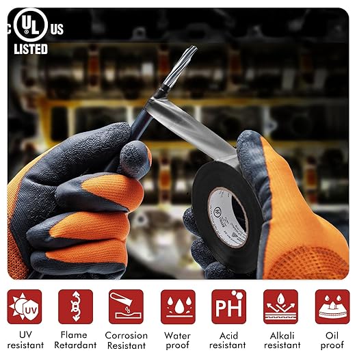 Avery Dennison Electrical Tape ¾ in x 99 ft, 6 Rolls Professional Grade PVC Electric Tape, UL/CSA Listed Insulating Vinyl Tape for Electrical, Repairs, Automotive and Equipment, Pro-43, Black