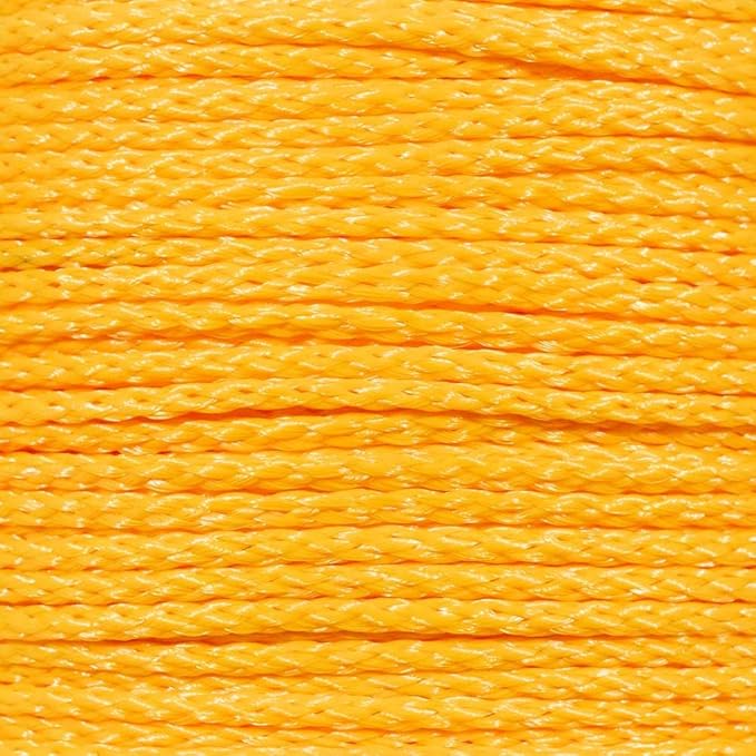 Hollow Braid Polypropylene Rope (1/4 Inch, 100 Feet, Yellow) - Barrier Rope - Trail Marking, Crowd Control, Golf Courses