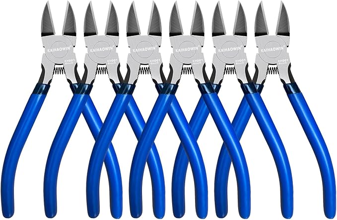 Wire Cutters 6 Pack, KAIHAOWIN 6 inch Dikes Small Wire Cutters Flush Cutters Wire Snips Clippers Diagonal Cutters Side Cutters Cutting Pliers for Crafting